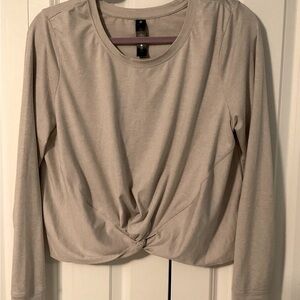 Yogalicious Beige Twist Front Top